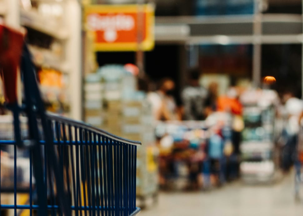 shopping trolley in a retail environment